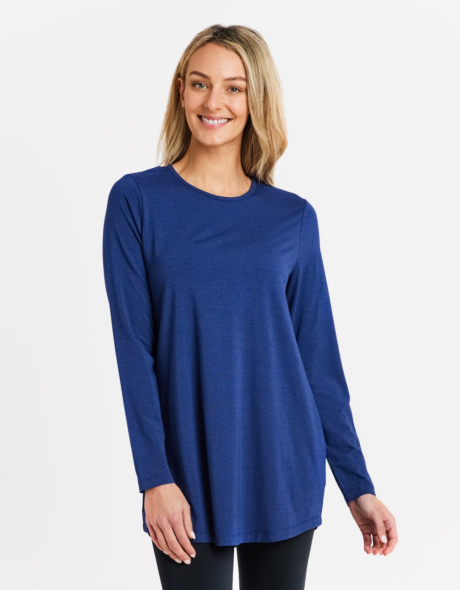 Long Sleeve Waterfall Top, Women's Long Sleeve Jersey Tunics
