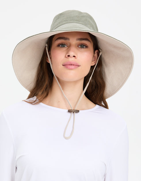 Ultra Wide Cotton Linen Hat UPF50+