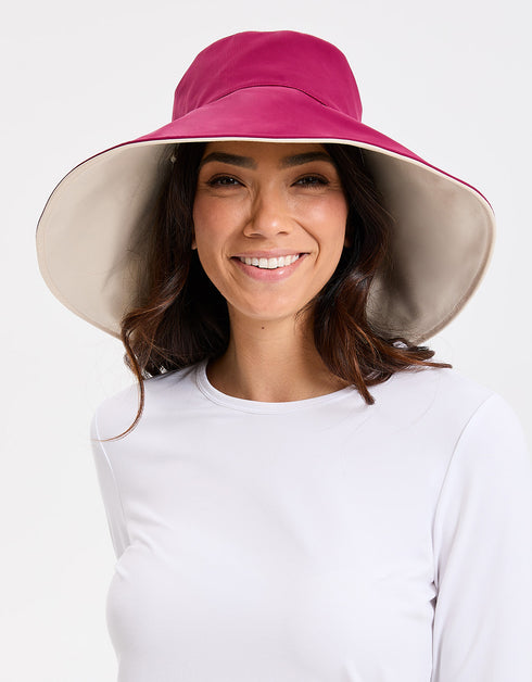 Koszal Summer Women Sun Hat Solid Color Anti-ultraviolet Hollow Out Top  Elastic Wide Brim Sun Visor for Outdoor 