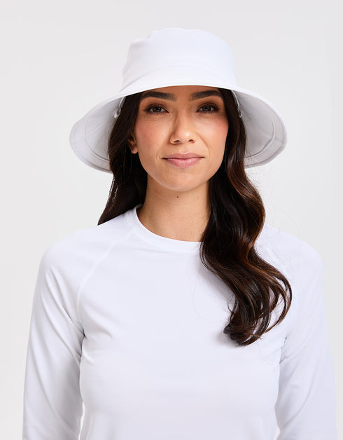 Hainew Women's Sun Hat with Neck Flap UV Sun Protection Wide Brim