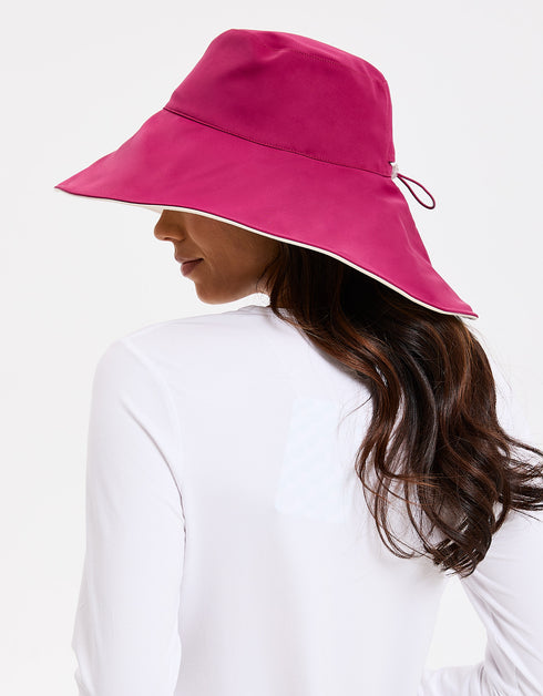 Summer Sun Hat Women Wide Brim Breathable Outdoor Hiking Hat Summer Fishing  Hat with Adjustable Drawstring-Pink