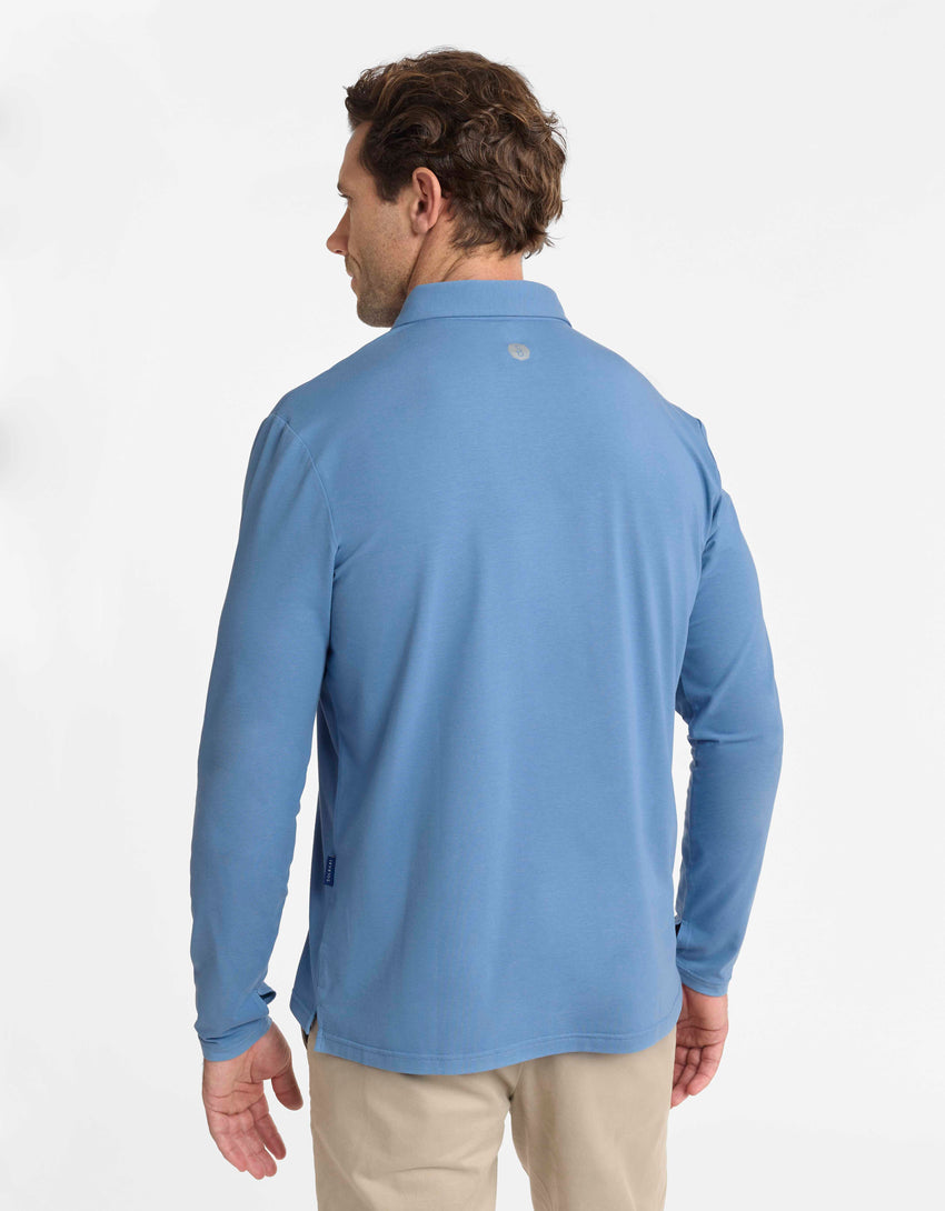 Sun Protective Long Sleeve Polo Shirt For Men UPF 50+ | UV Protection