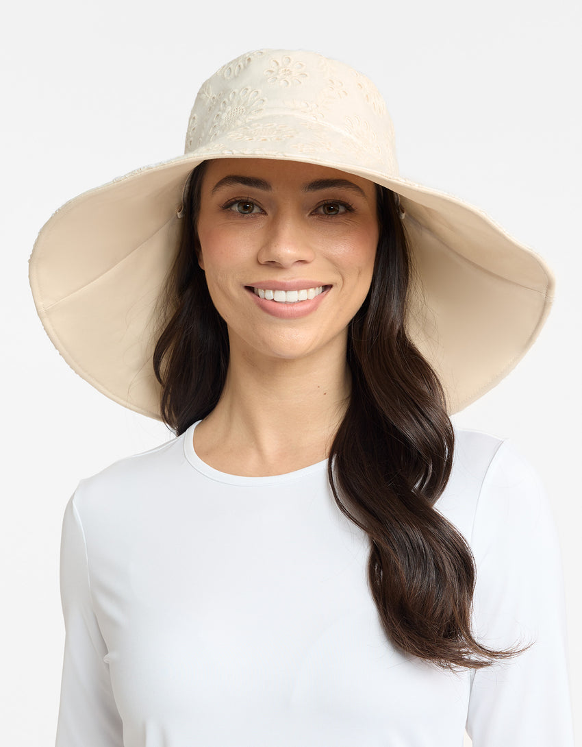 Ultra Wide Brim Broderie Sun Hat UPF50+ | Solbari US