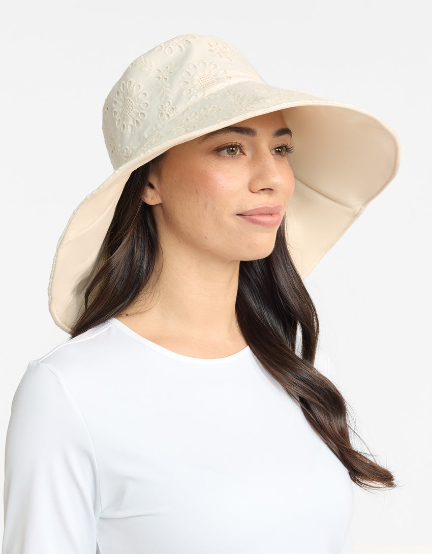 Ultra Wide Brim Broderie Sun Hat UPF50+ | Solbari US