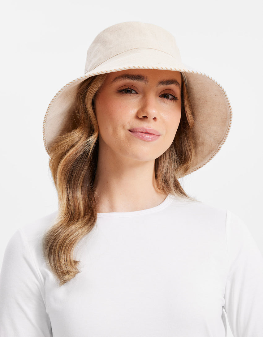 Palm Beach Cotton Linen Sun Hat UPF50+ | Women's Sun Protection Hat ...