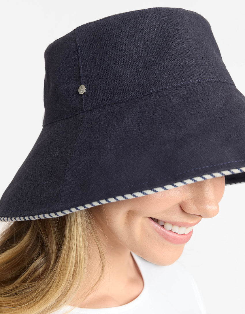 Palm Beach Cotton Linen Sun Hat UPF50+ | Women's Sun Protection Hat | Solbari US