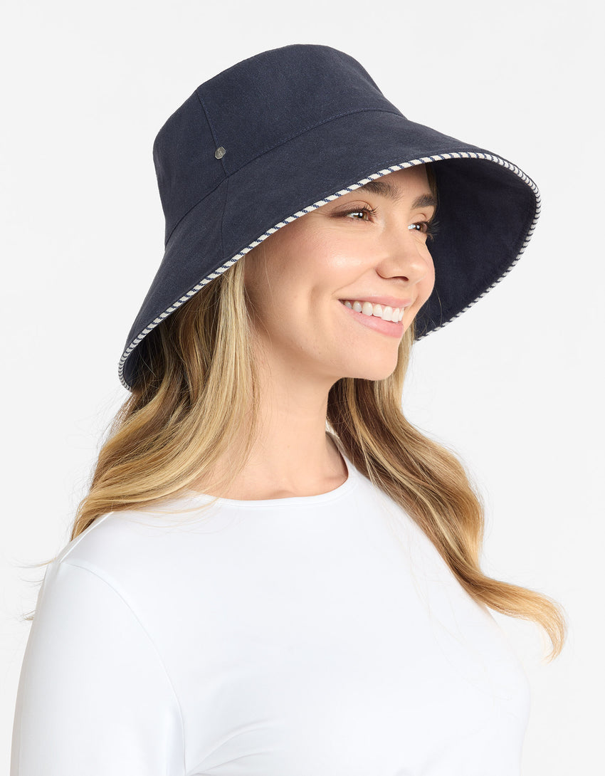 Palm Beach Cotton Linen Sun Hat UPF 50+ | Women's Sun Protection Hat | Solbari US