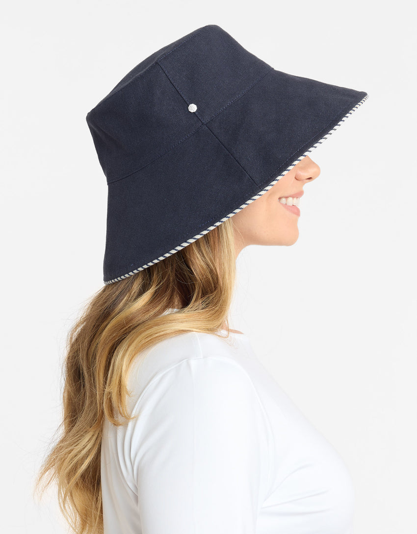 Palm Beach Cotton Linen Sun Hat UPF50+ | Women's Sun Protection Hat | Solbari US