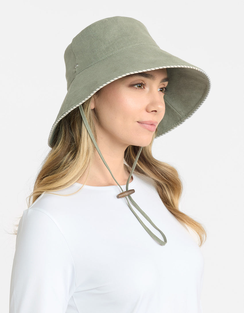 Palm Beach Cotton Linen Sun Hat UPF 50+ | Women's Sun Protection Hat | Solbari US