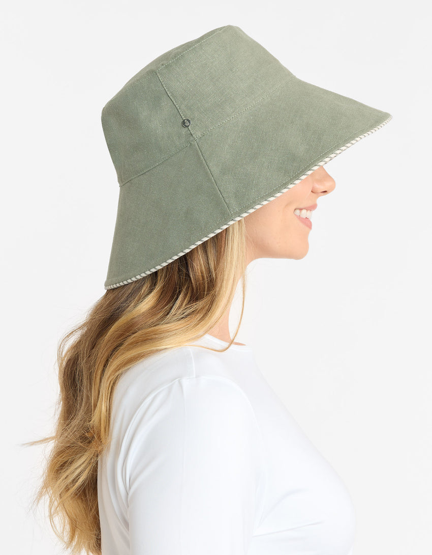 Palm Beach Cotton Linen Sun Hat UPF 50+ | Women's Sun Protection Hat | Solbari US