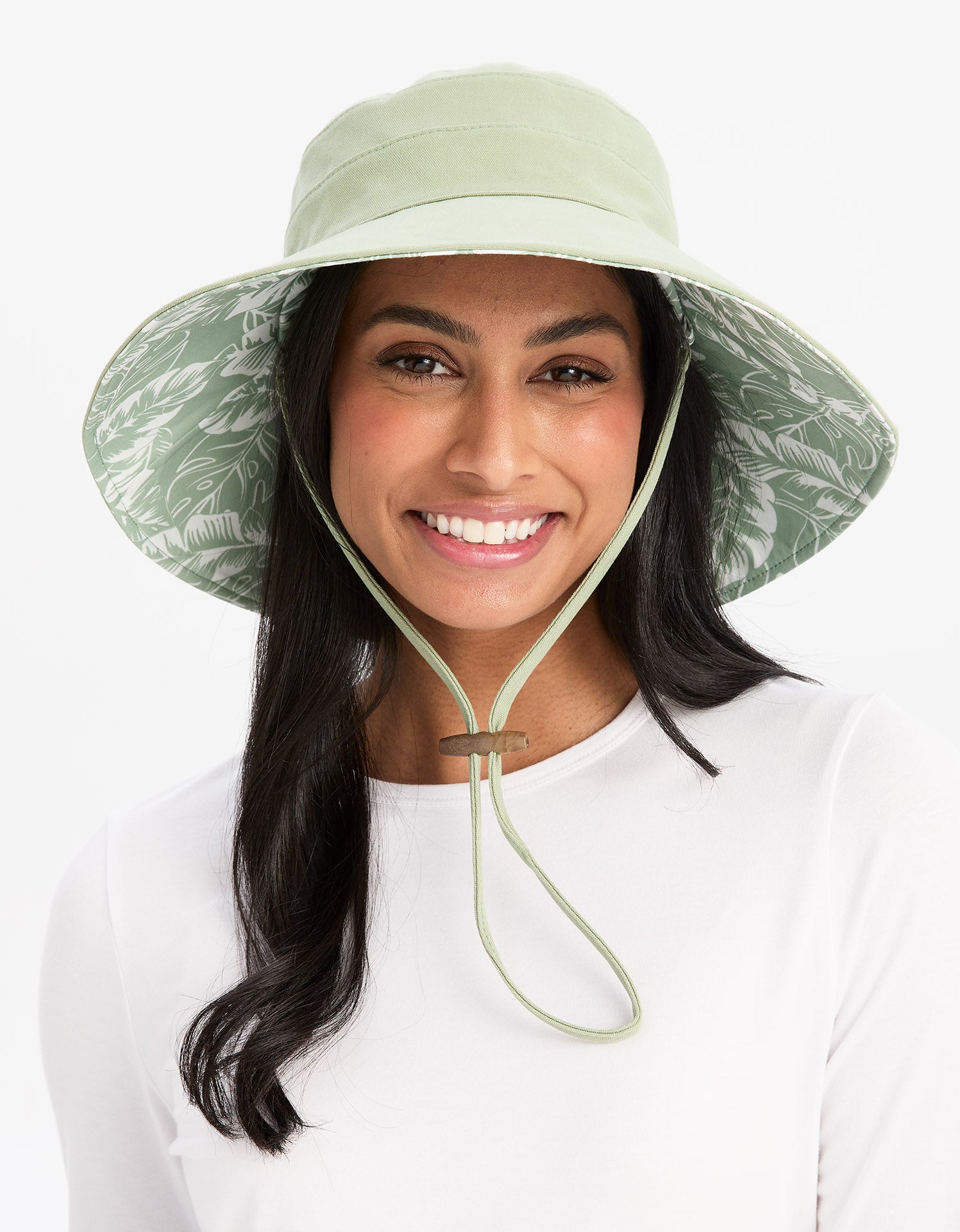 Wide Brim Tropical Sun Hat UPF50+ | Sun Protective Wide Brim Sun Hat for Women | Solbari US Breeze Blue / Tropical
