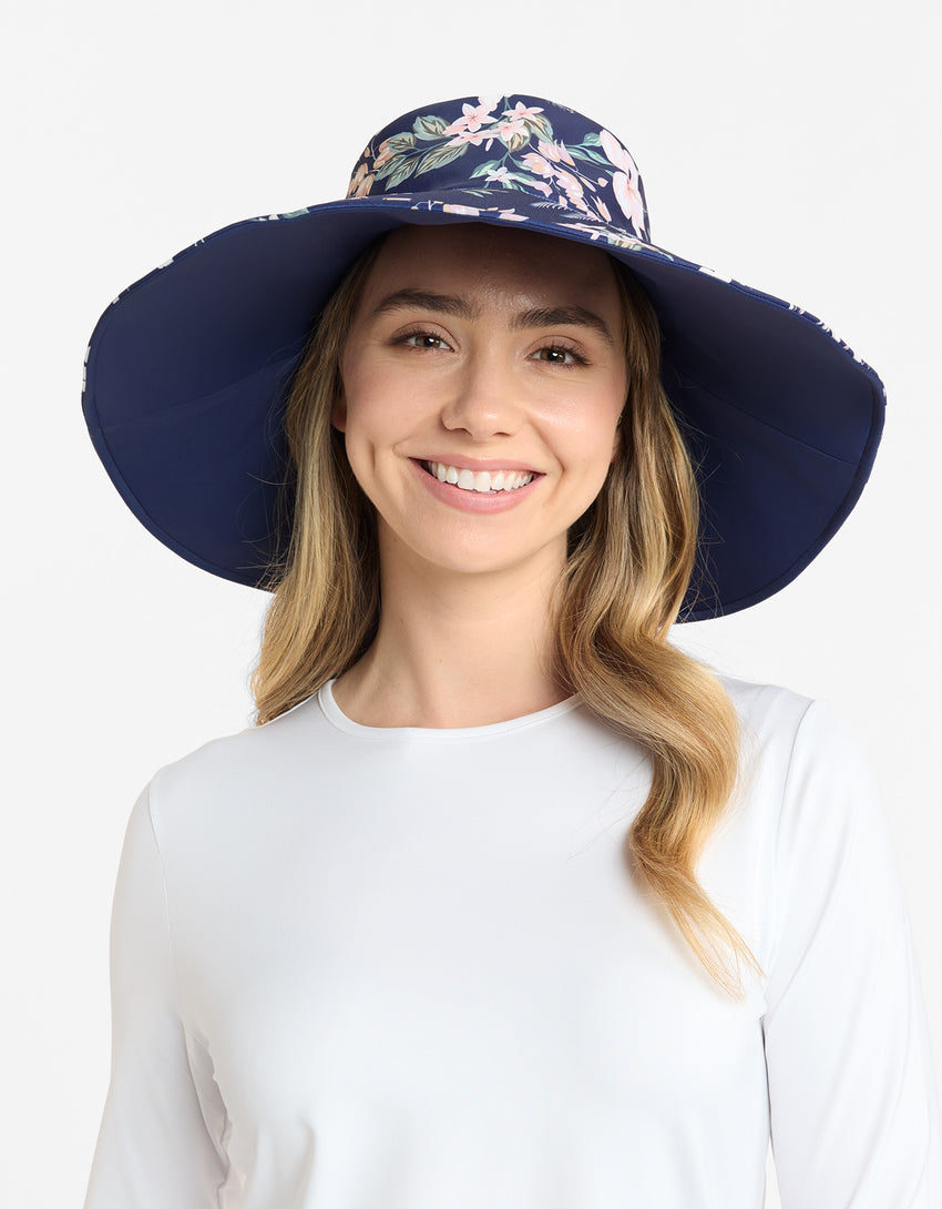 Ultra Wide Brim Printed Swim Sun Hat UPF 50+ | Solbari US