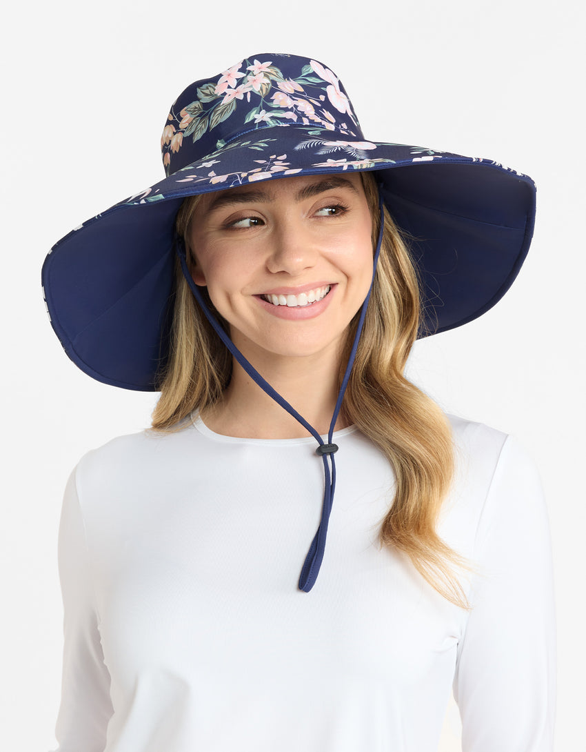 Ultra Wide Brim Printed Swim Sun Hat UPF50+ | Solbari US