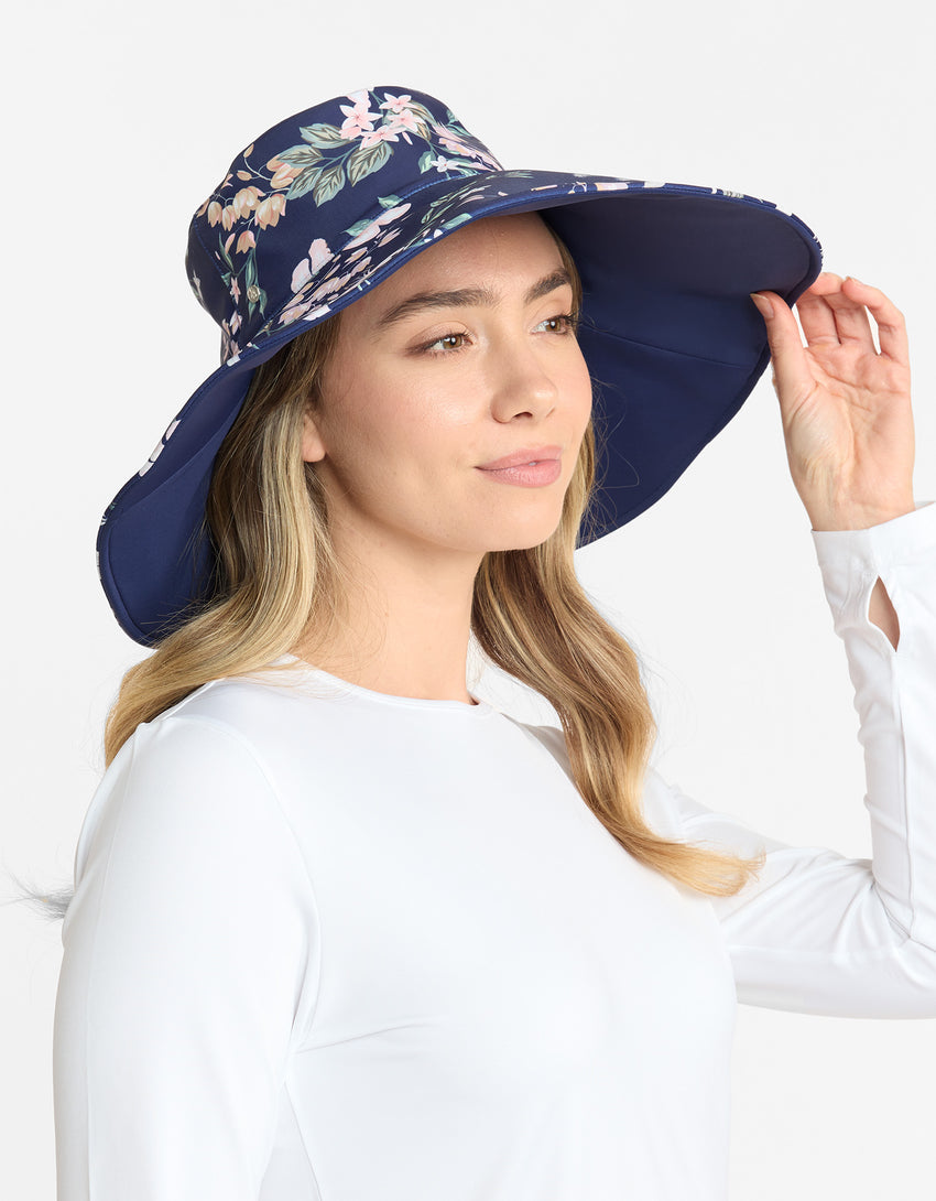 Ultra Wide Brim Printed Swim Sun Hat UPF 50+ | Solbari US