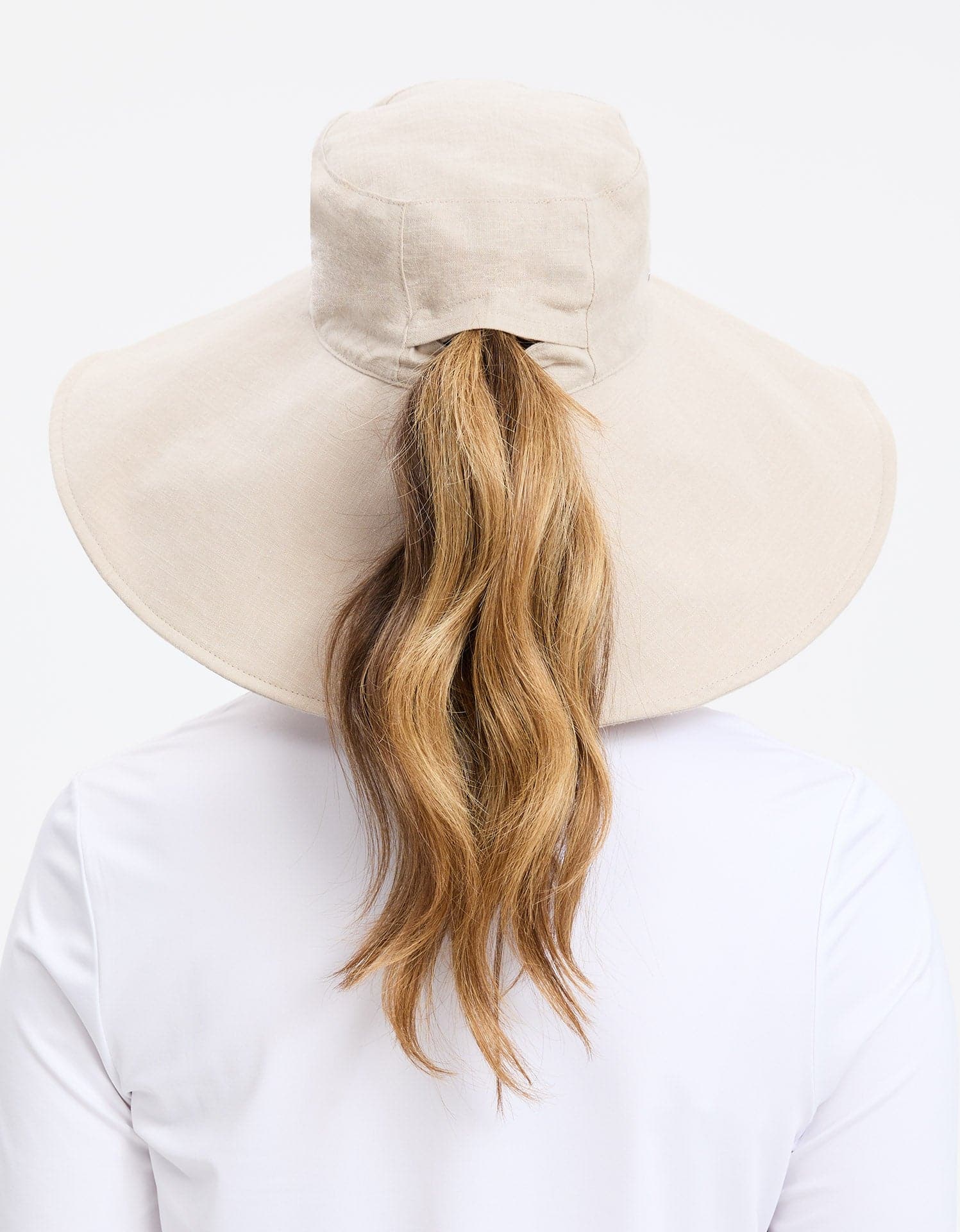 Womens Wide Brim Beach Sun Visor Hat 100% Cotton Ball Sun Cap Friendly for  Ponytail UPF 50 UV Protection -  Australia